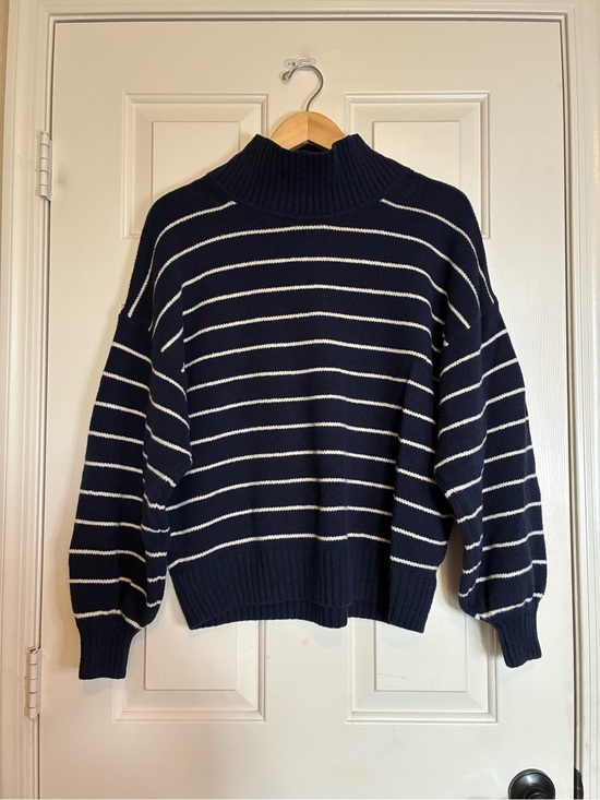 GAP Sweaters - GAP Navy and White Striped Turtleneck Sweater